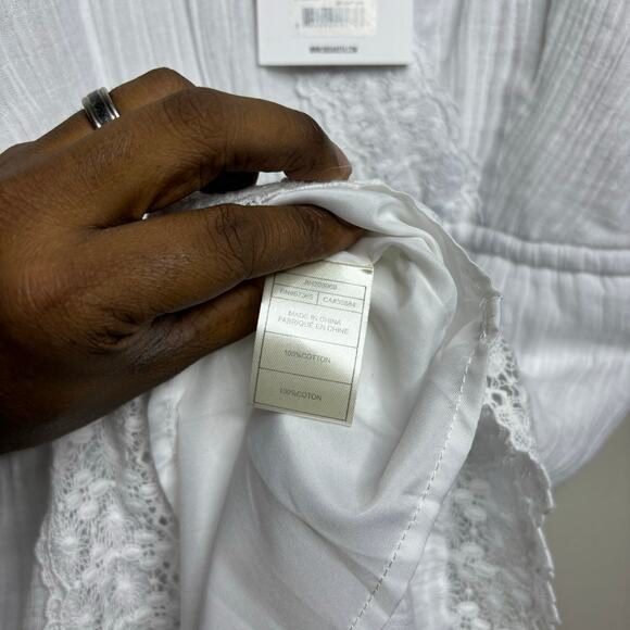 NWT Jack by BB Dakota White Boho Lace Strappy Mini Dress Summer Vacation Medium - Picture 7 of 10